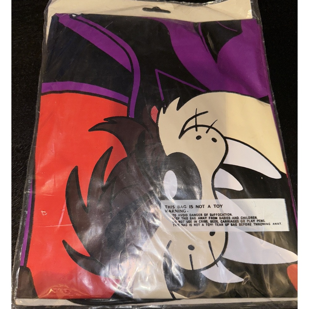 Vintage 1996 Looney Tunes Halloween Leaf Bag Tazmanian Devil Taz New Sealed - Picture 2 of 2